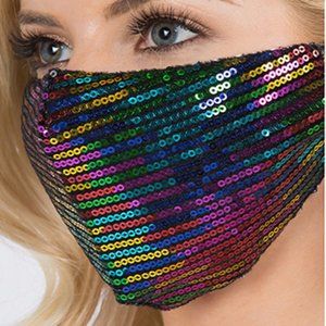 Multi Color Sequin Face Mask